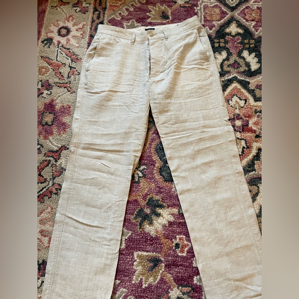 Plaid J. Crew Linen Pants
